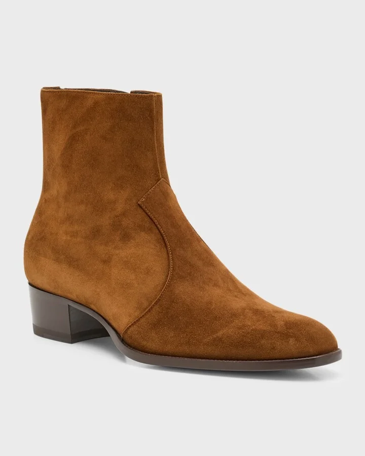 Men's Wyatt 40 Suede Zip Ankle Boots - Image 4