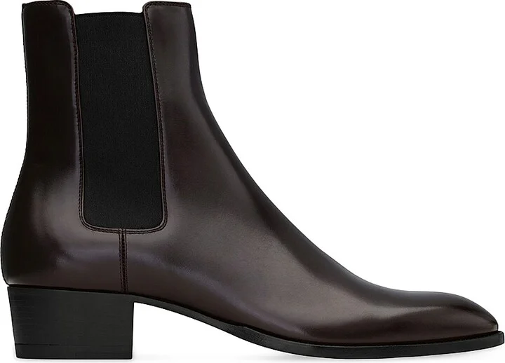 Men's Wyatt Chelsea Boots In Smooth Leather - Brun Fonce - Size 6