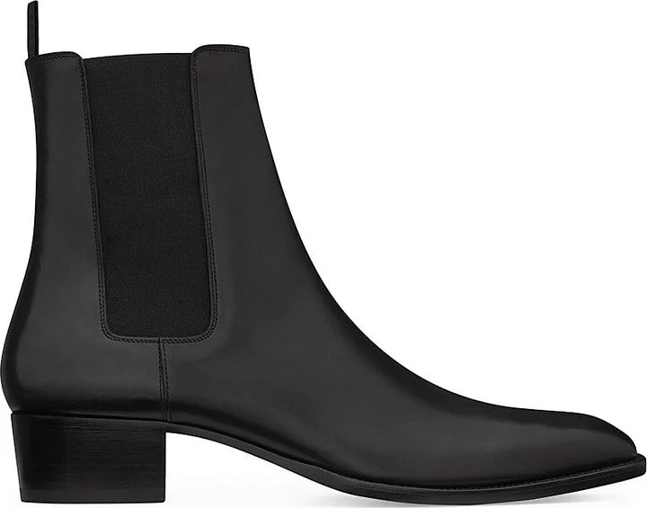 Men's Wyatt Chelsea Boots in Smooth Leather - Nero - Size 7