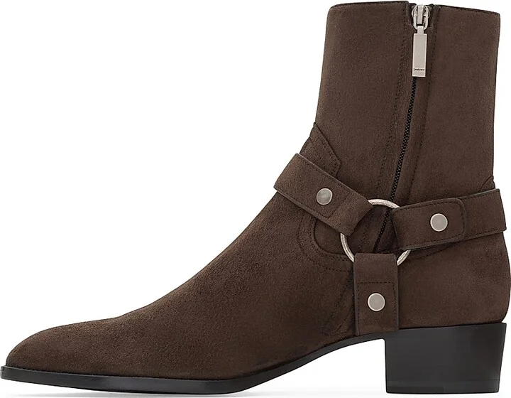 Men's Wyatt Harness Boots in Suede - Dark Chocolate - Size 7 - Image 3