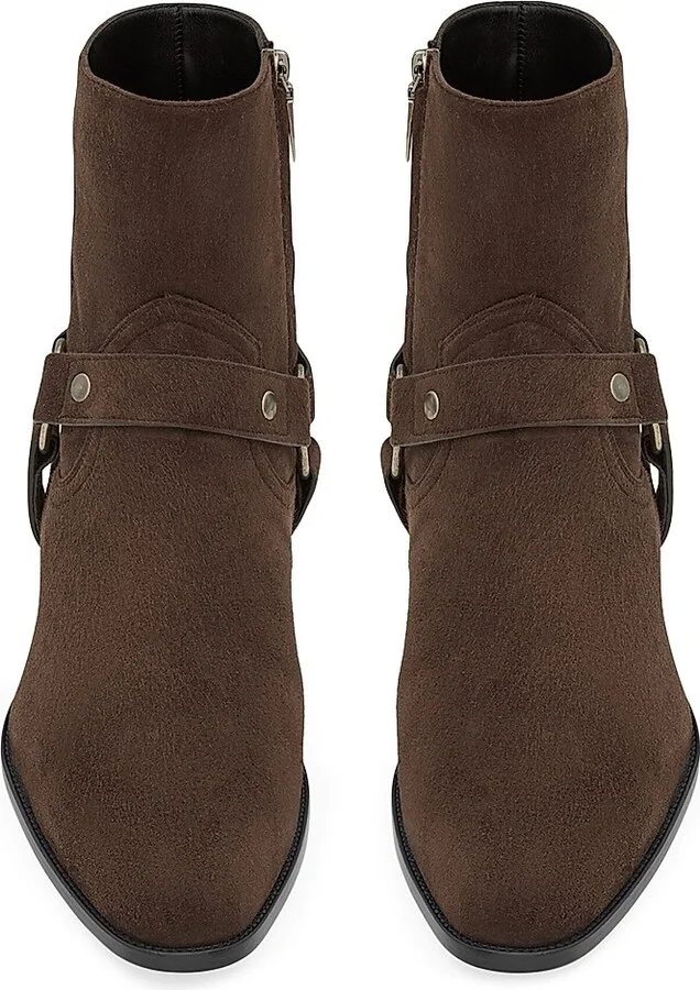 Men's Wyatt Harness Boots in Suede - Dark Chocolate - Size 7 - Image 4