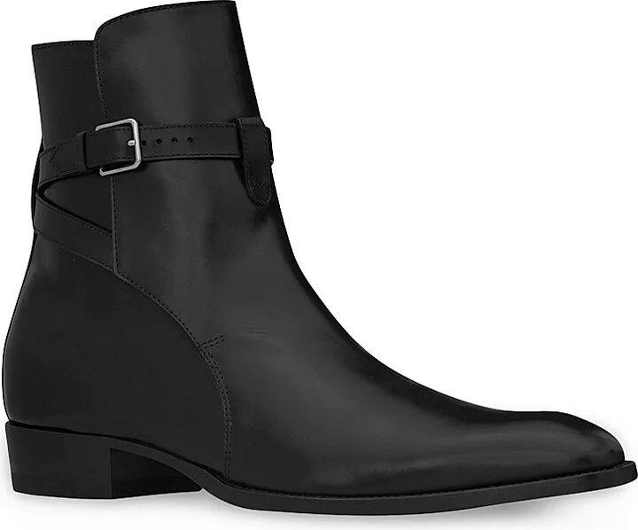 Men's Wyatt Leather Ankle Boots - Nero - Size 6.5 - Image 2