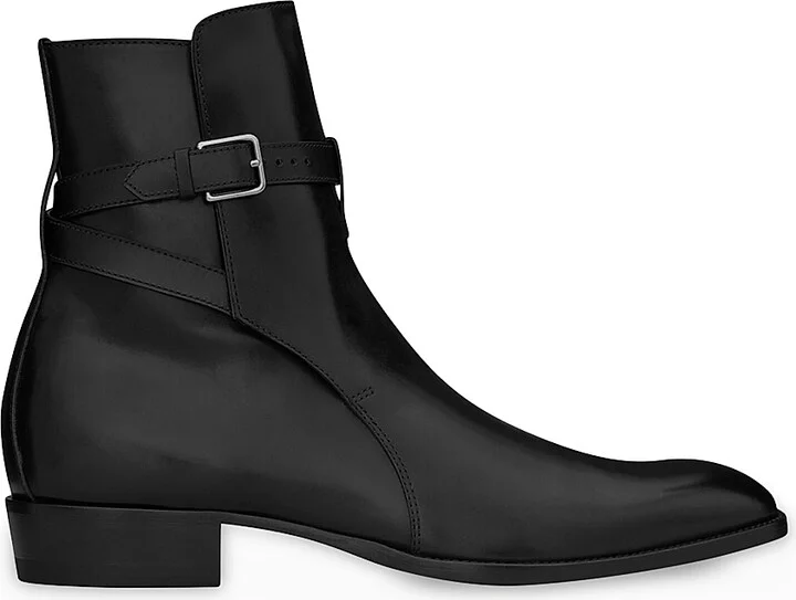 Men's Wyatt Leather Ankle Boots - Nero - Size 6.5