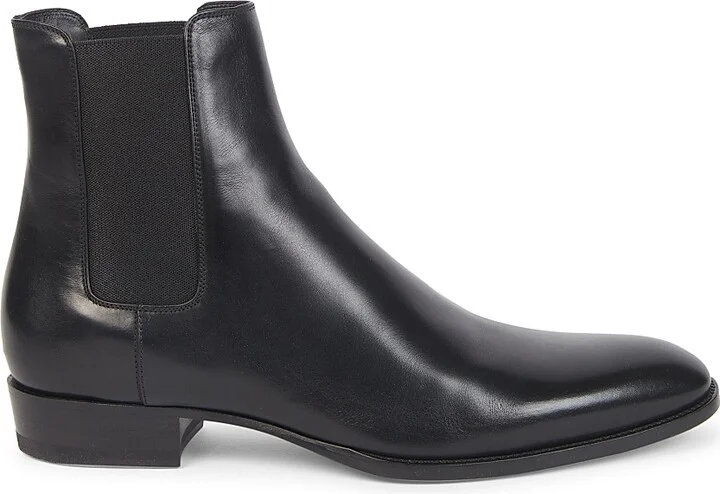 Men's Wyatt Leather Chelsea Boots - Nero - Size 9