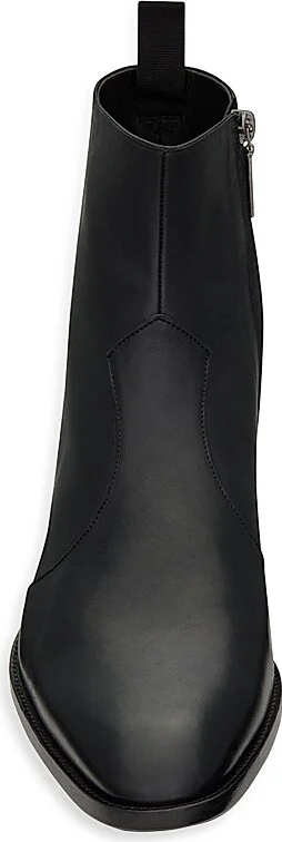 Men's Wyatt Zipped Boots In Smooth Leather - Black - Size 7 - Image 4