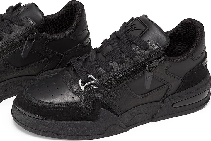 Men's X1907 Double-Zip Low-Top Sneakers - Black Suede - Size 6 - Image 2
