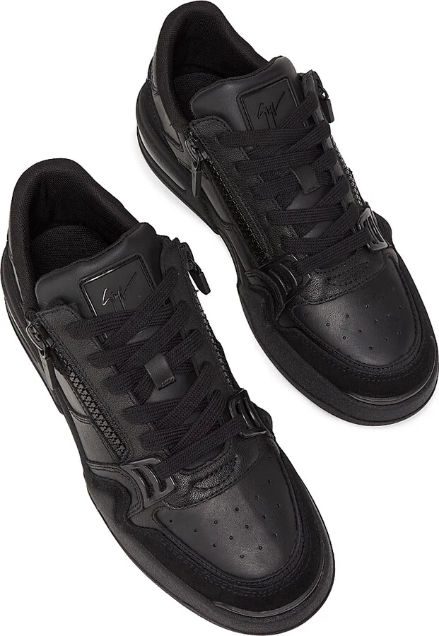 Men's X1907 Double-Zip Low-Top Sneakers - Black Suede - Size 6 - Image 4
