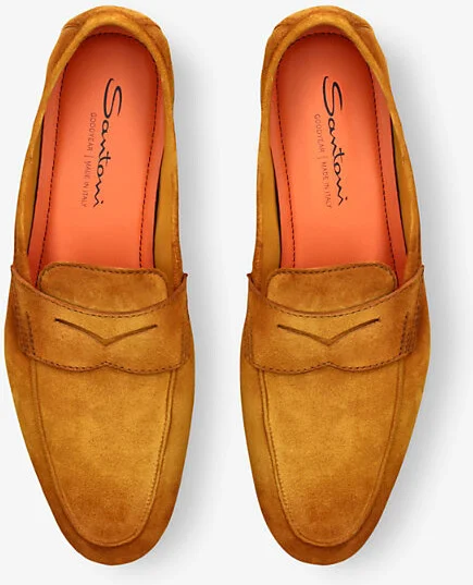 Mens Yellow Carlo Suede Penny Loafers Eur 46 / 12 Uk Men - Image 2