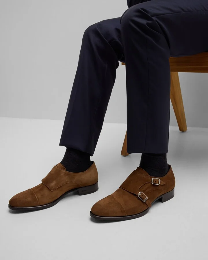 Men's York Suede Double-Monk Strap Loafers - Image 3