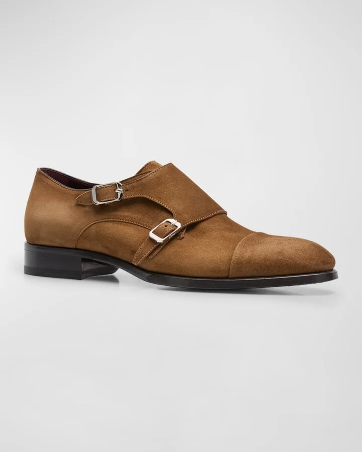 Men's York Suede Double-Monk Strap Loafers - Image 5