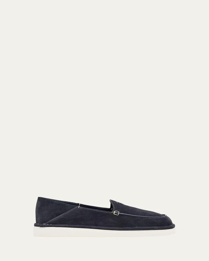 Men's York Suede Logo Rubber-Sole Loafers