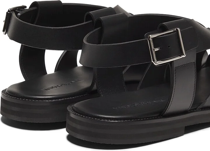 Men's Zale Fisherman Leather Sandals - Black - Size 12 - Image 3