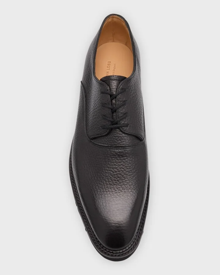 Men's Zennor Grained Leather Derby Shoes - Image 2