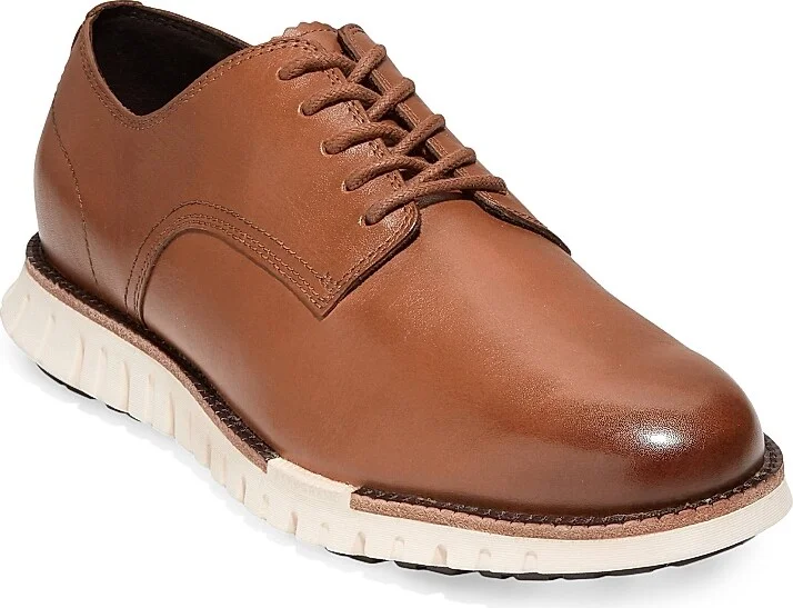 Men's ZEROGRAND Remastered Plain-Toe Leather Oxfords - British Tan - Size 7 - Image 2