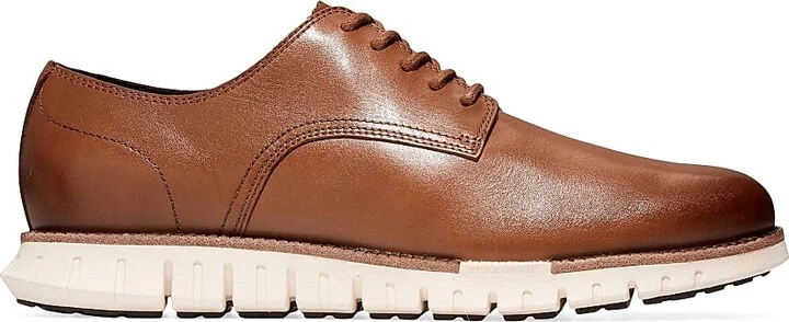 Men's ZEROGRAND Remastered Plain-Toe Leather Oxfords - British Tan - Size 7