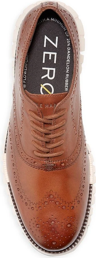 Men's Zerogrand Remastered Wingtip Oxfords - British Tan Ivory - Size 10 - Image 4