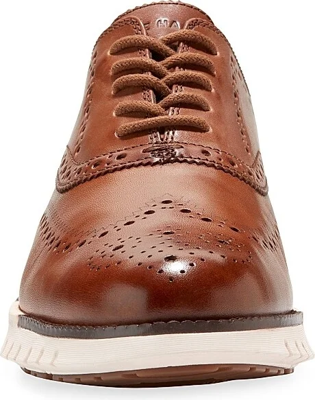 Men's Zerogrand Remastered Wingtip Oxfords - British Tan Ivory - Size 10 - Image 5