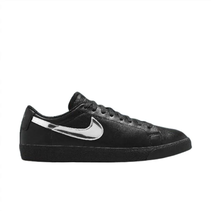 Men's Zoom Blazer Low X Dancer Skateboard Shoe In Black/metallic Silver-Black