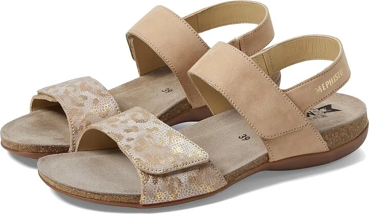 Mephisto Agave Women's Sandals Sand Velcalf : EU 36 (US Women's 6) B - Medium, Leather/Suede