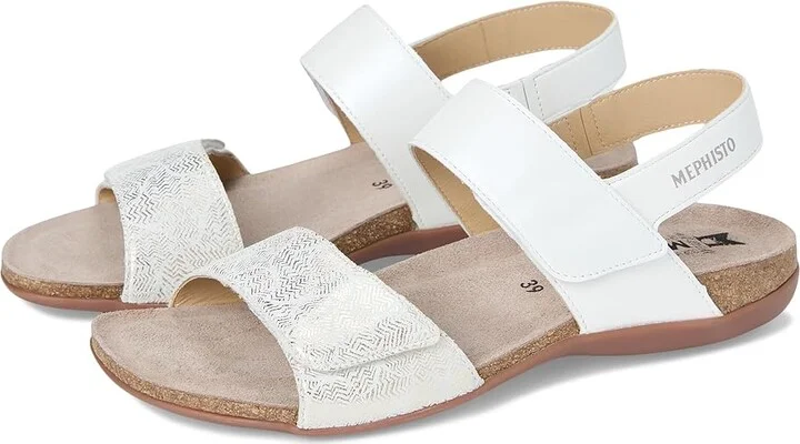 Mephisto Agave Women's Sandals White Perlkid : EU 35 (US Women's 5) B - Medium, Leather/Suede