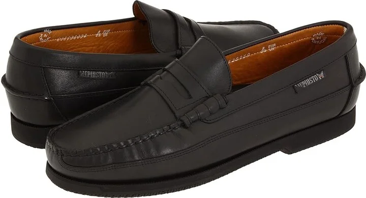 Mephisto Cap Vert Men's Slip on Shoes Black Smooth Leather : EU 42 (US Men's 8) D - Medium