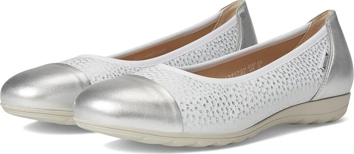 Mephisto Erika 1 Women's Flat Shoes Silver Charm : EU 36.5 (US Women's 6.5) B - Medium, Full Grain leather
