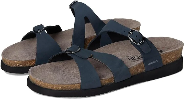 Mephisto Hannel Women's Sandals Navy Nubuck : EU 39 (US Women's 9) B - Medium, Leather/Nubuck