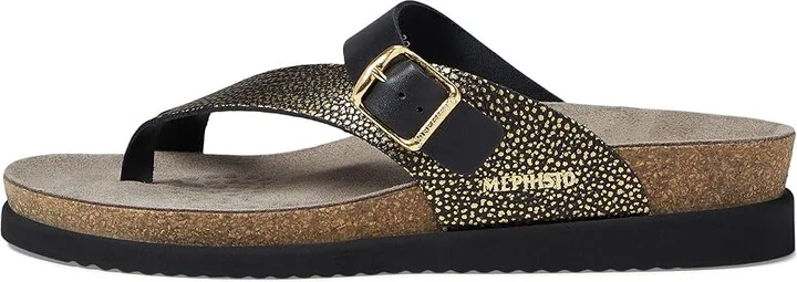 Mephisto Helen Mix Women's Sandals Gold Condor/Black Waxy : EU 40 (US Women's 10) B - Medium, Leather - Image 5