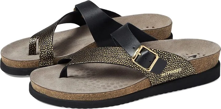 Mephisto Helen Mix Women's Sandals Gold Condor/Black Waxy : EU 40 (US Women's 10) B - Medium, Leather