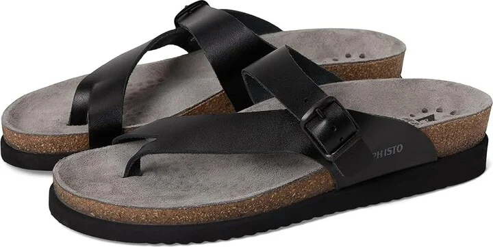 Mephisto Helen Women's Sandals Black Waxy Leather : EU 36 (US Women's 6) B - Medium, Leather/Suede