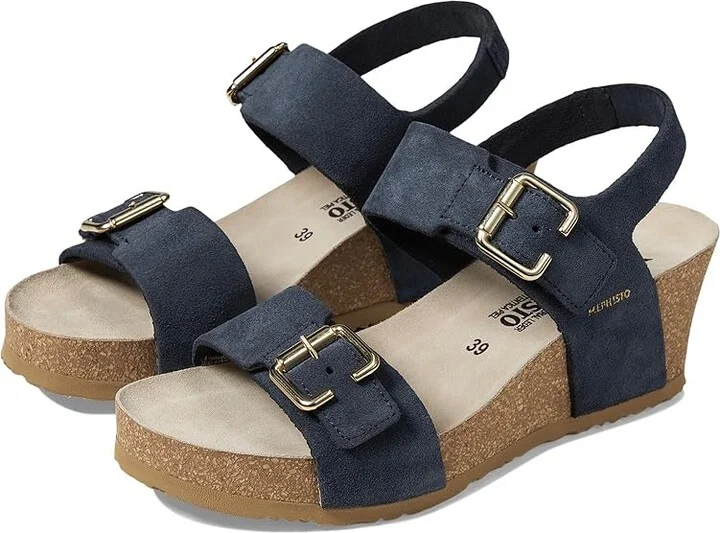 Mephisto Lissandra Women's Wedge Shoes Deep Blue : EU 36 (US Women's 6) B - Medium, Leather