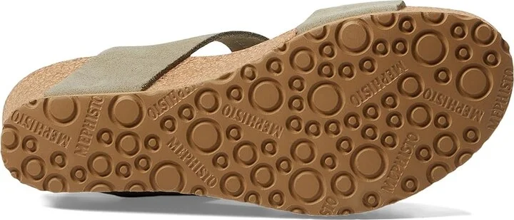 Mephisto Lissandra Women's Wedge Shoes Light Khaki Suede : EU 41 (US Women's 11) B - Medium, Leather - Image 3
