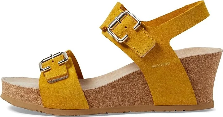 Mephisto Lissandra Women's Wedge Shoes Yellow Suede : EU 39 (US Women's 9) B - Medium, Leather - Image 5