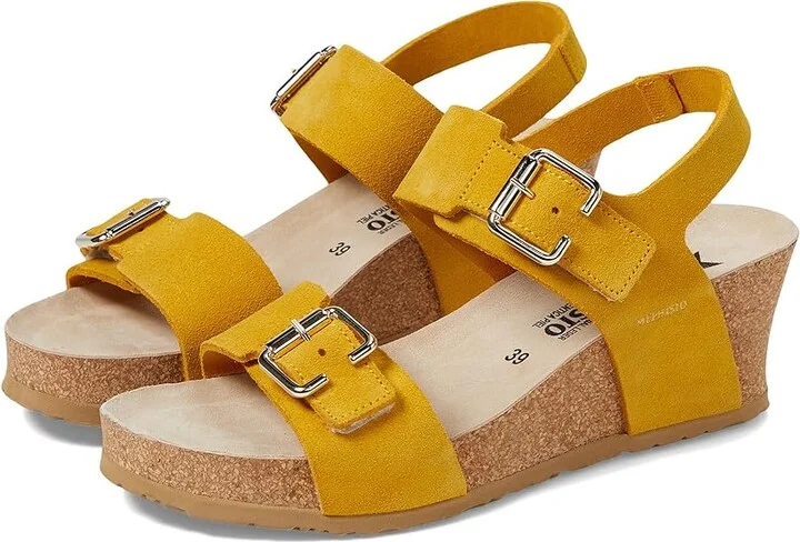 Mephisto Lissandra Women's Wedge Shoes Yellow Suede : EU 39 (US Women's 9) B - Medium, Leather