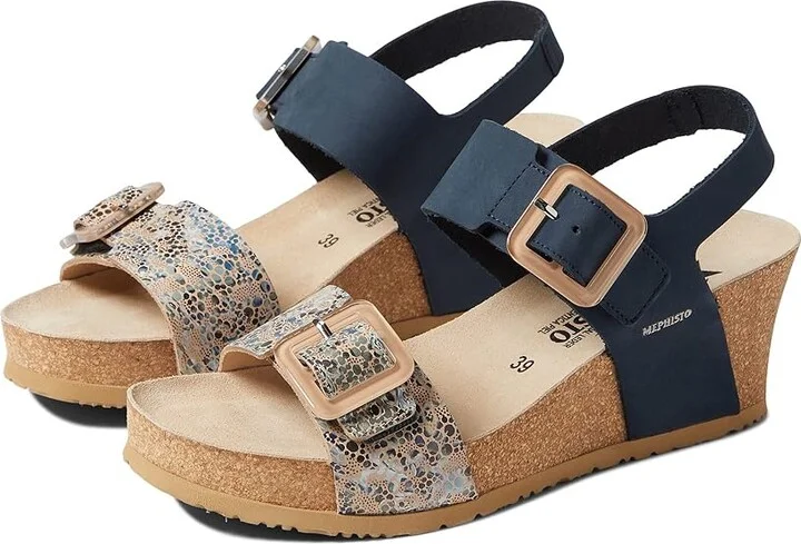 Mephisto Lissia Women's Shoes Navy Sandalbuck Combo : EU 39 (US Women's 9) B - Medium, Leather