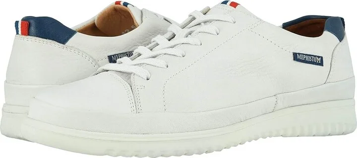 Mephisto Thomas Men's Shoes White/Denim Oregon : EU 40.5 (US Men's 6.5) D - Medium, Leather