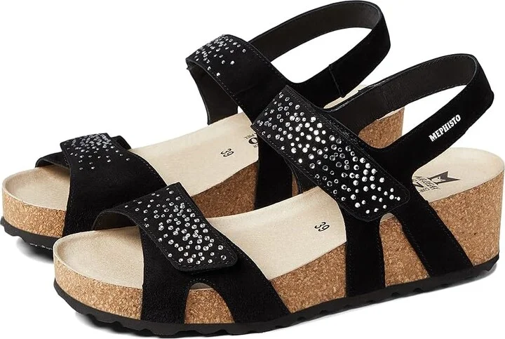 Mephisto Vic Spark Women's Shoes Black Velcalf Premium : EU 40 (US Women's 10) B - Medium, Leather