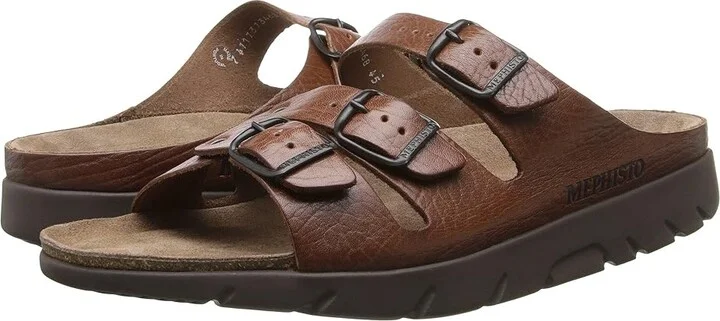 Mephisto Zach Men's Sandals Tan Full Grain Leather : EU 46 (US Men's 12) D - Medium
