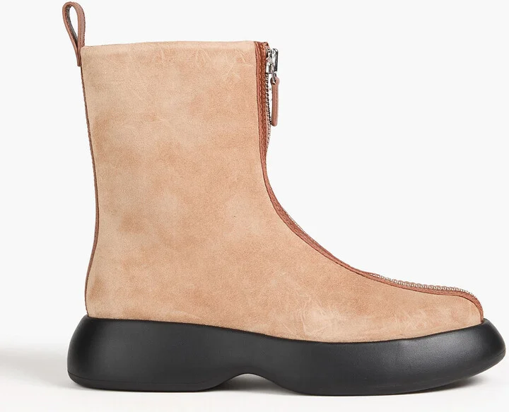 Mercer zip-detailed suede Chelsea boots