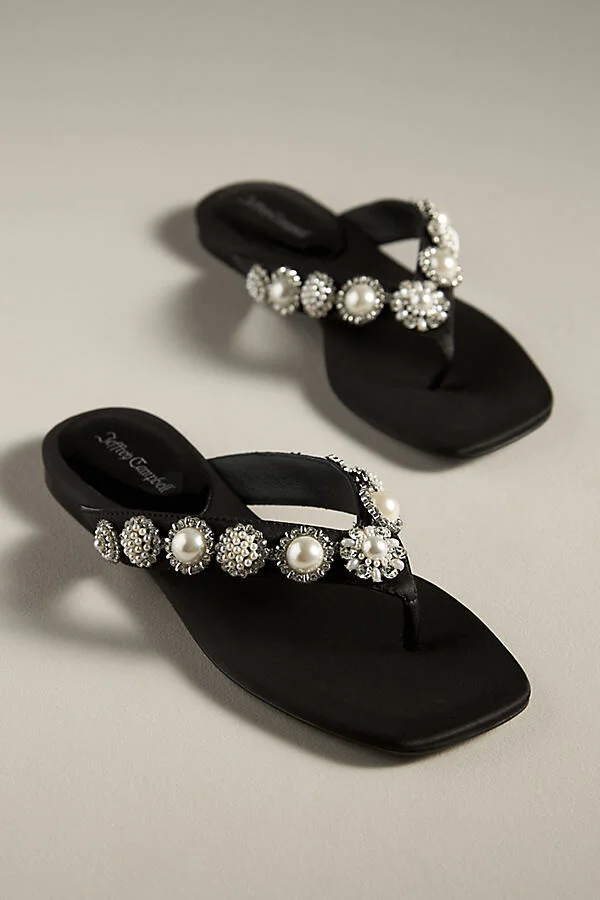 Merid Embellished Thong Sandals - Image 2