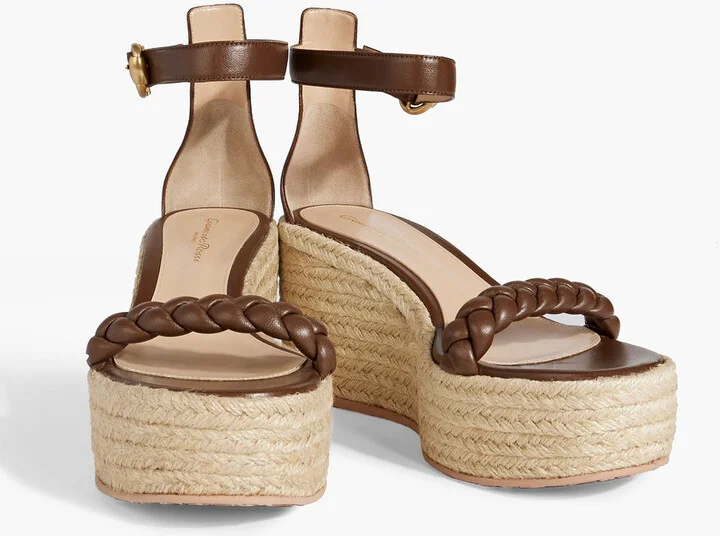 Merida braided leather espadrille wedge sandals - Image 2