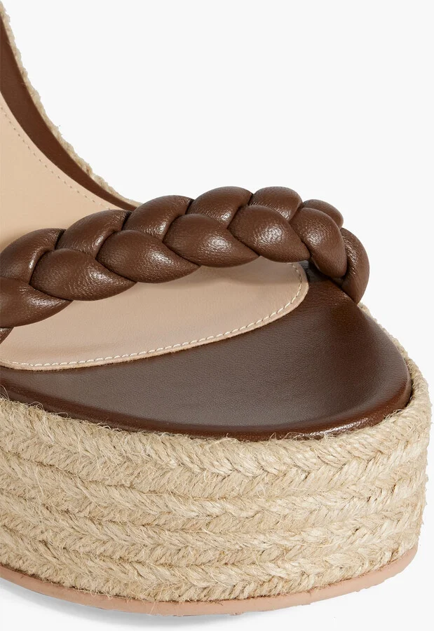 Merida braided leather espadrille wedge sandals - Image 4