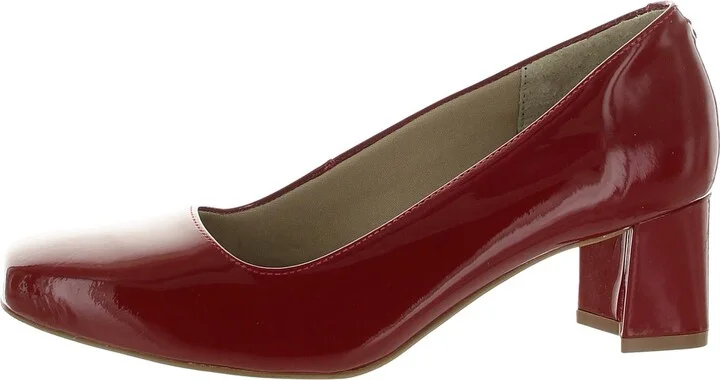 MERIDITH Womens Cushioned Footbed Leather Block Heels
