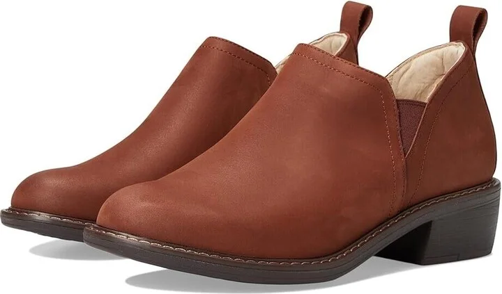 Merle Boots Womens US 6.5 Brown Leather Slip On Block Heel Shoes KHD1527