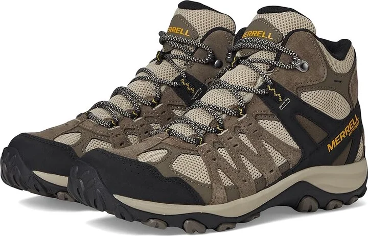 Merrell Accentor 3 Mid Wp Men's Shoes Boulder/Old Gold : 7.5 M, Leather/Textile
