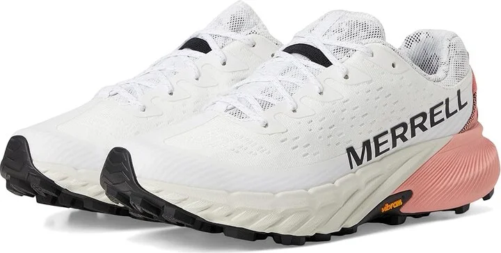 Merrell Agility Peak 5 Women's Shoes White/Soft Coral : 6.5 M, Synthetic/Textile