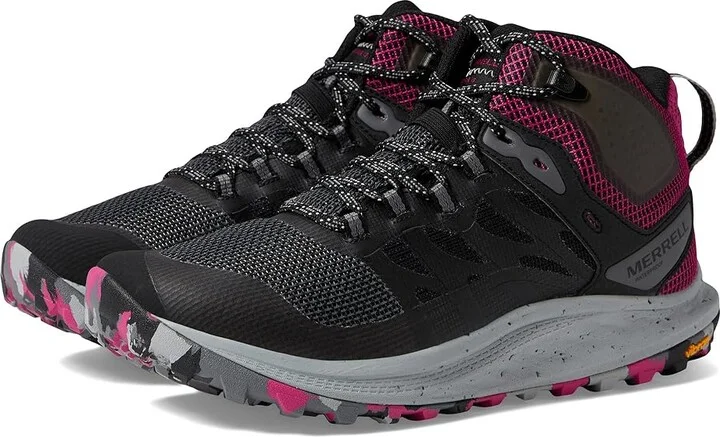 Merrell Antora 3 Mid Wp Women's Shoes Black/Fuchsia : 5 M, Synthetic/Textile