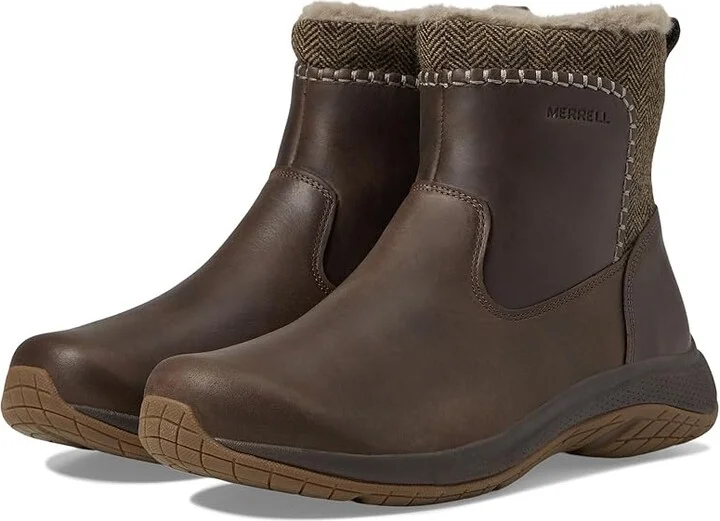 Merrell Encore Ice 5 Mid Zip Women's Boots Bracken : 7.5 M, Leather