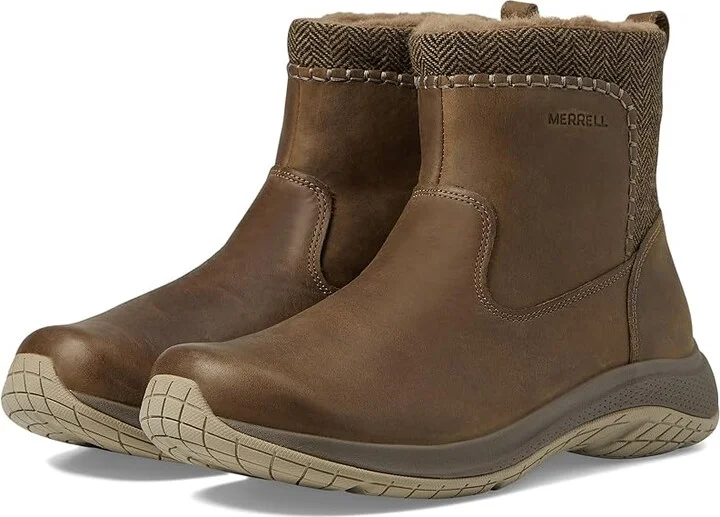 Merrell Encore Ice 5 Mid Zip Women's Boots Otter : 9 M, Leather