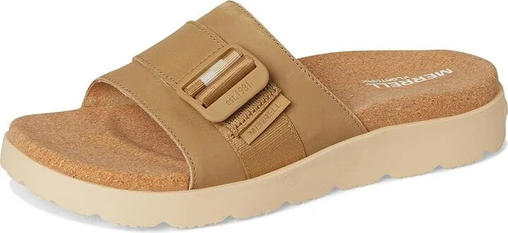 Merrell Fleur Slide Women's Sandals Beaver : 5 M, Leather - Image 5